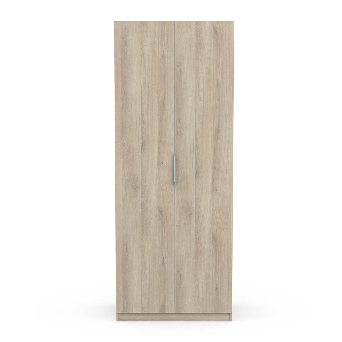 Chicago Oak Effect 2 Door 80cm Narrow Compact Wardrobe - FurniComp