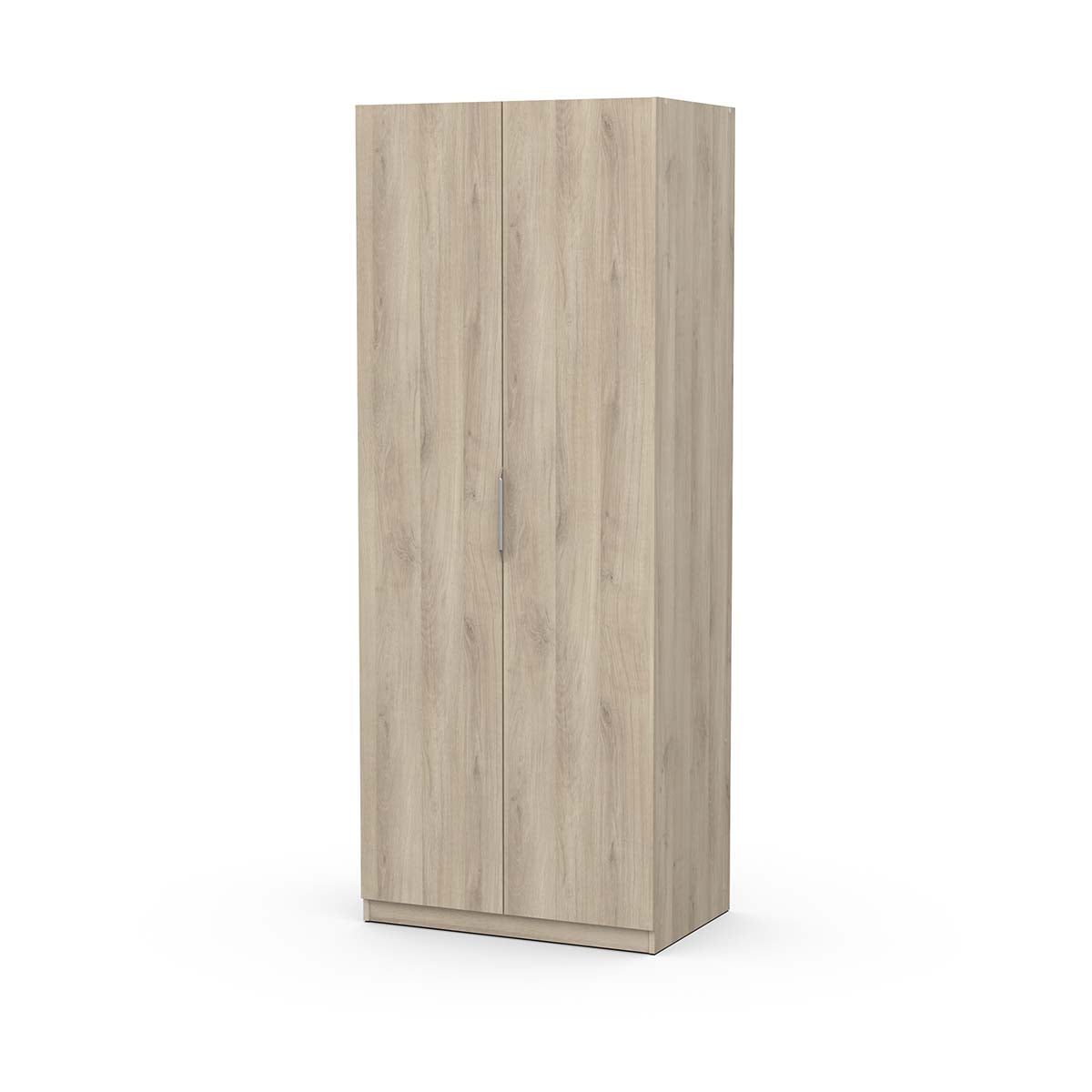 Chicago Oak Effect 2 Door 80cm Narrow Compact Wardrobe - FurniComp