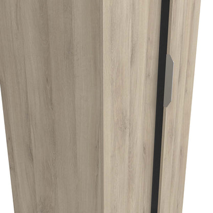 Chicago Oak Effect 2 Door 80cm Narrow Compact Wardrobe - FurniComp