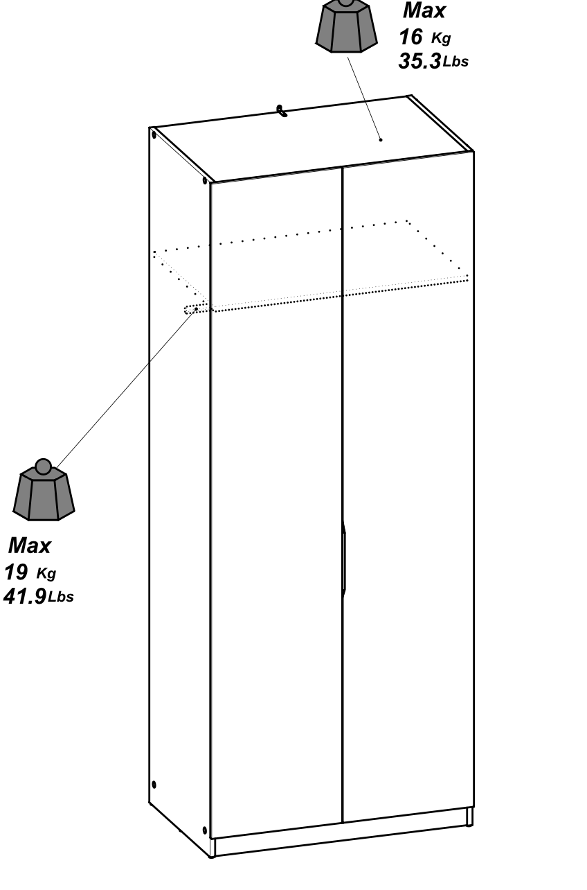 Chicago Matt White and Oak Effect 2 Door 80cm Narrow Compact Mirrored Wardrobe - FurniComp