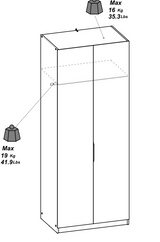 Chicago Matt White and Oak Effect 2 Door 80cm Narrow Compact Mirrored Wardrobe - FurniComp