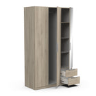 Chicago 3 Door 2 Drawer Oak Effect 120cm Mirrored Triple Wardrobe - FurniComp