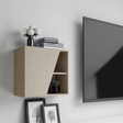 Combo 55cm Floating Wall Cube With Shaped Door - Stone COM-18-03 - FurniComp