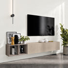 Combo 194cm Floating Wall Hung TV Entertainment Unit – Stone & Bronze - FurniComp