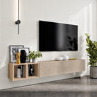 Combo 194cm Floating Wall Hung TV Entertainment Unit – Stone & Cadiz Oak - FurniComp