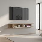 Combo 138cm Floating Wall Hung TV Shelf - Stone COM-43-03 - FurniComp