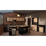 Cole Kitchen Pantry Storage Trolley - Kronberg Oak & Black - FurniComp