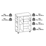 Cole Kitchen Pantry Storage Trolley - Kronberg Oak & Black - FurniComp