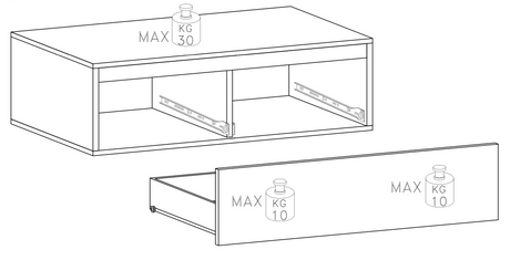 Combo Media Wall Entertainment Unit - White Gloss, Cadiz Oak & Travertine Stone - FurniComp