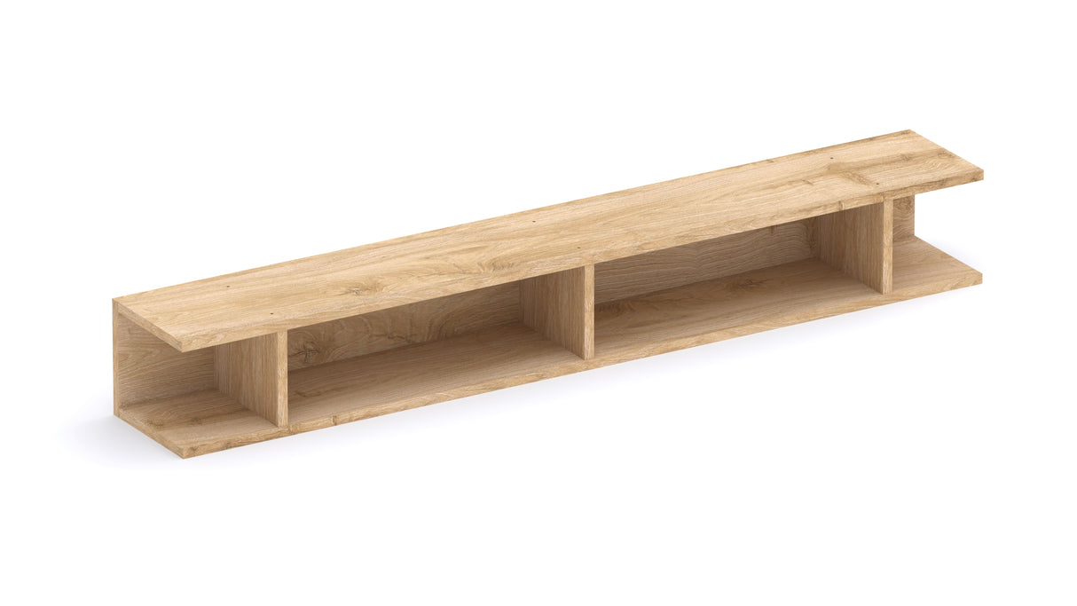Combo 138cm Floating Wall Hung TV Shelf - Cadiz Oak COM-43-09 - FurniComp