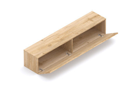 Combo 194cm Floating Wall Hung TV Entertainment Unit – Cadiz Oak & Black Lava - FurniComp
