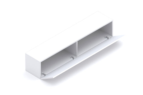 Combo Media Wall Entertainment Unit - White Gloss, Cadiz Oak & White Marble Effect - FurniComp