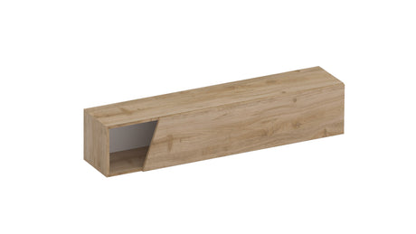 Combo 138cm Floating Wall Hung TV Unit with Shaped Door - Cadiz Oak COM-26-09 - FurniComp