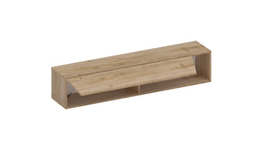 Combo 138cm Floating Wall Hung TV Unit with Shaped Door - Cadiz Oak COM-26-09 - FurniComp