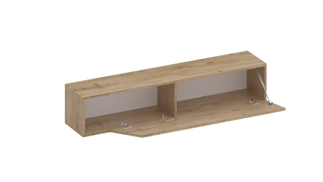 Combo 138cm Floating Wall Hung TV Unit with Shaped Door - Cadiz Oak COM-26-09 - FurniComp