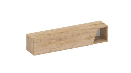Combo 138cm Floating Wall Hung TV Unit with Shaped Door - Cadiz Oak COM-26-09 - FurniComp