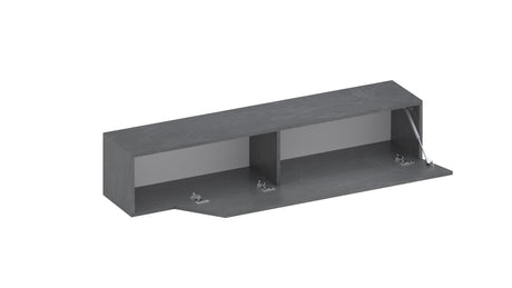Combo 138cm Floating Wall Hung TV Unit with Shaped Door - Lead Grey COM-26-08 - FurniComp