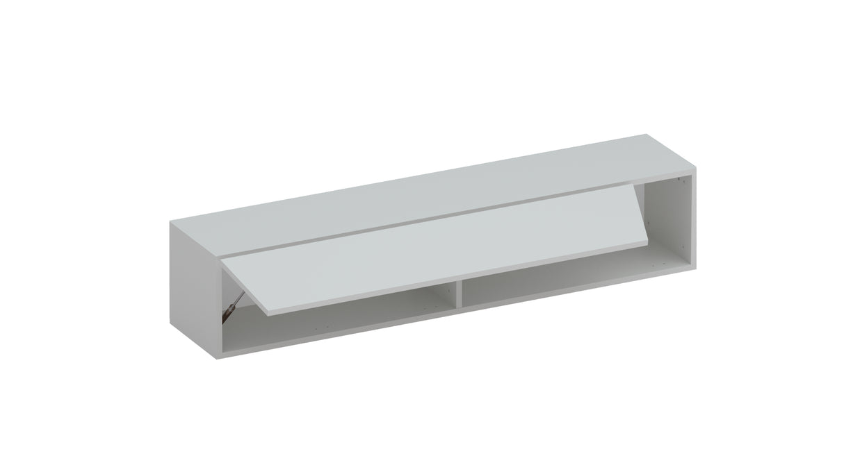 Combo 138cm Floating Wall Hung TV Unit with Shaped Door - Light Chalk Grey COM-26-05 - FurniComp