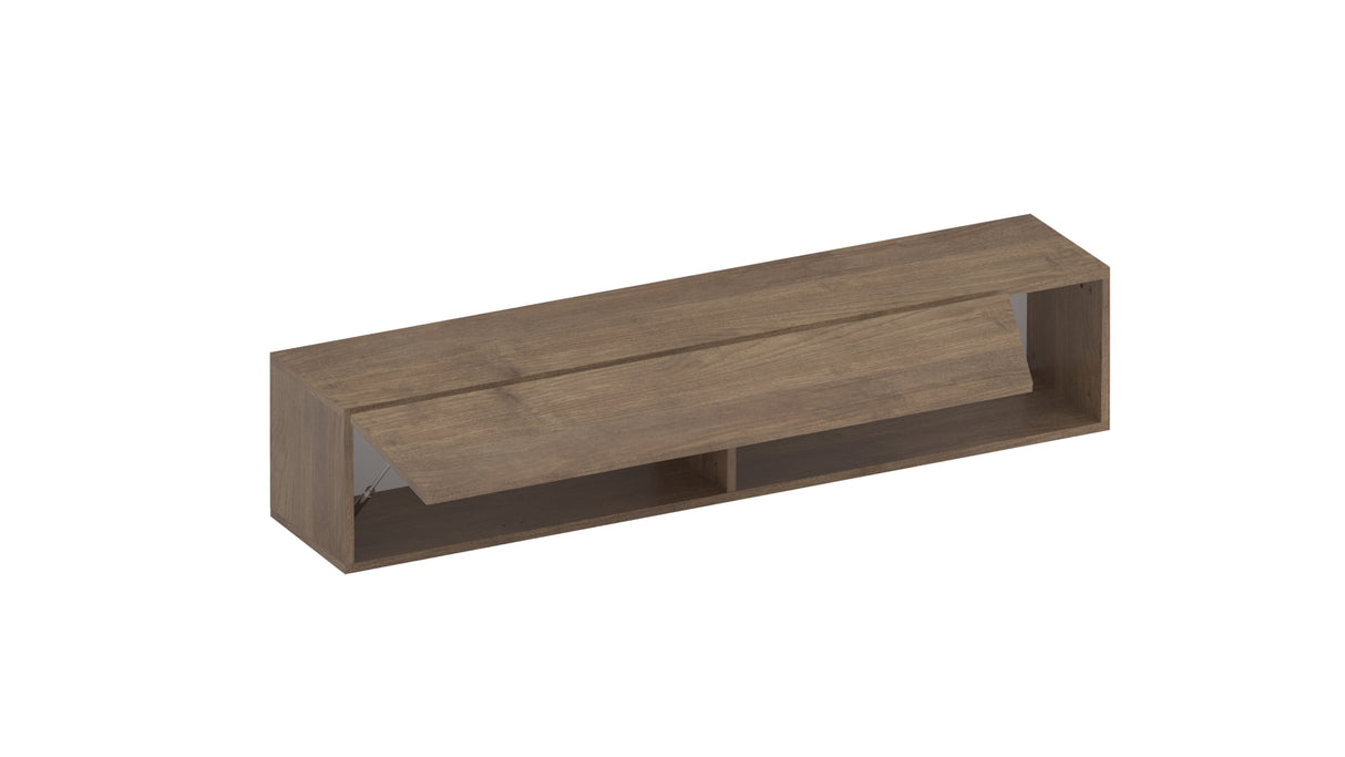 Combo 138cm Floating Wall Hung TV Unit with Shaped Door - Mercure Oak COM-26-02 - FurniComp