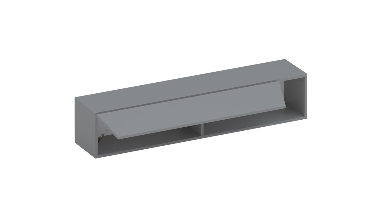 Combo 138cm Floating Wall Hung TV Unit with Shaped Door - Slate Grey COM-26-04 - FurniComp