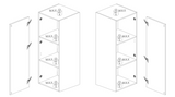 Combo 1 Door 29cm Multipurpose Wall Hung Tall Storage Unit - White Gloss COM-30-01 - FurniComp