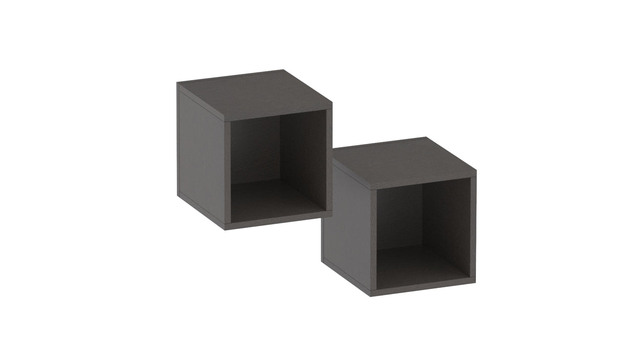 Combo 28cm Floating Wall Cube Set of 2 - Black Lava COM-311-06 - FurniComp