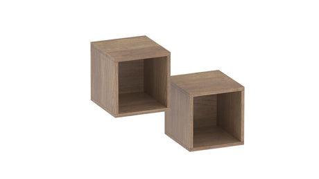 Combo Media Wall Entertainment Unit with Storage - Bronze & Mercure Oak - FurniComp