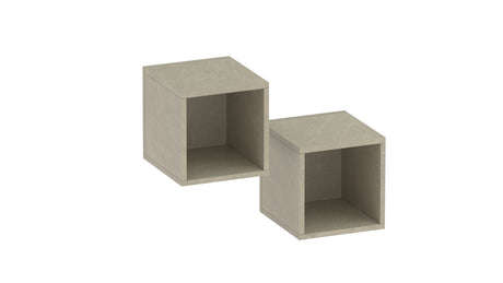 Combo 28cm Floating Wall Cube Set of 2 - Stone COM-311-03 - FurniComp