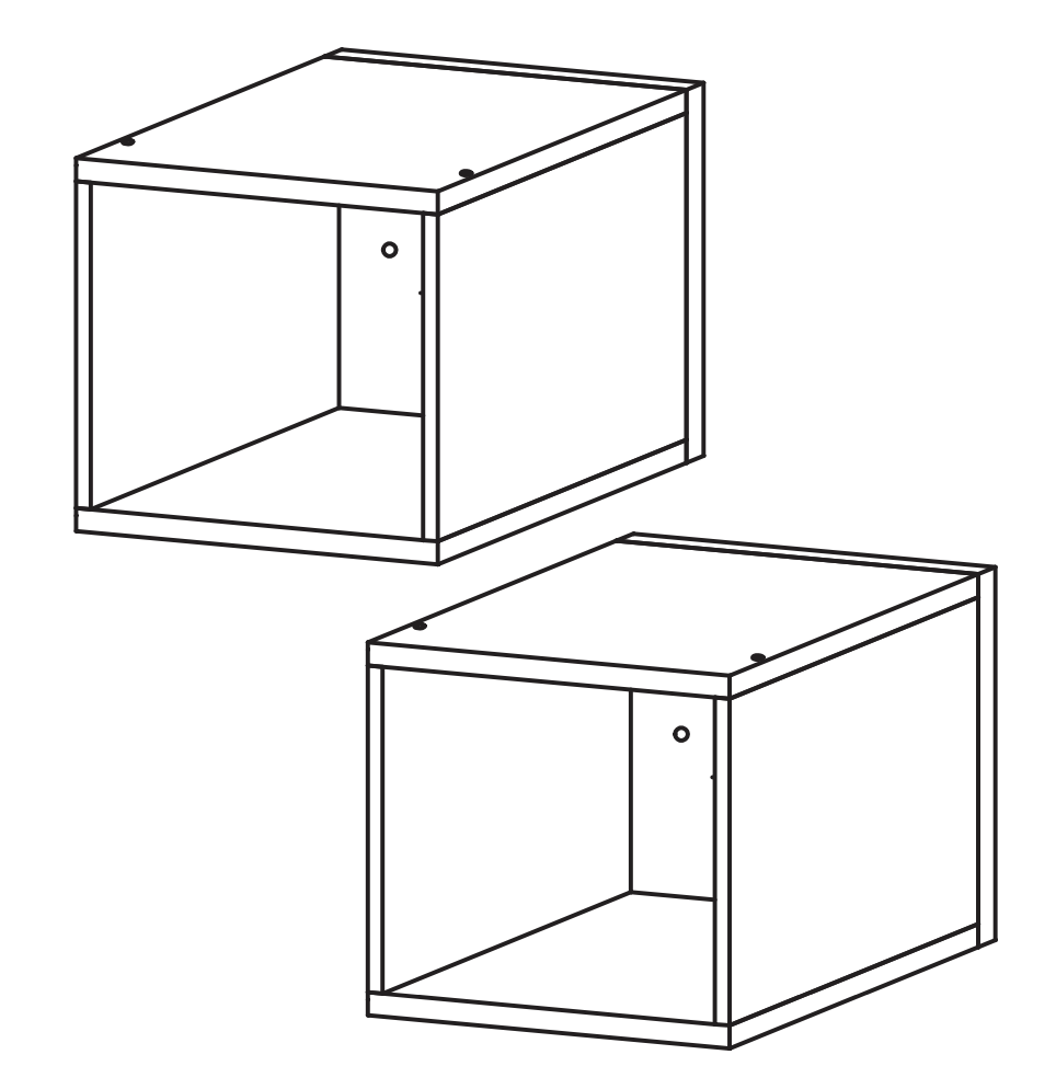 Combo 28cm Floating Wall Cube Set of 2 - Cashmere COM-311-10 - FurniComp