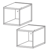 Combo 28cm Floating Wall Cube Set of 2 - Cashmere COM-311-10 - FurniComp