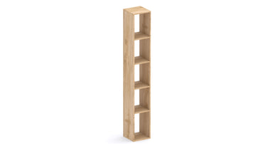 Combo 28cm Tall Narrow Bookcase - Cadiz Oak COM-45-09 - FurniComp