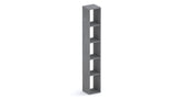 Combo 28cm Tall Narrow Bookcase - Lead Grey COM-45-08 - FurniComp