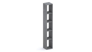 Combo 28cm Tall Narrow Bookcase - Lead Grey COM-45-08 - FurniComp