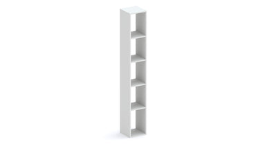 Combo 28cm Tall Narrow Bookcase - Light Chalk Grey COM-45-05 - FurniComp
