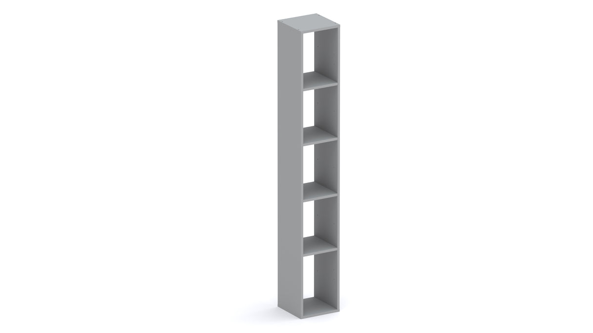Combo 28cm Tall Narrow Bookcase - Slate Grey COM-45-04 - FurniComp