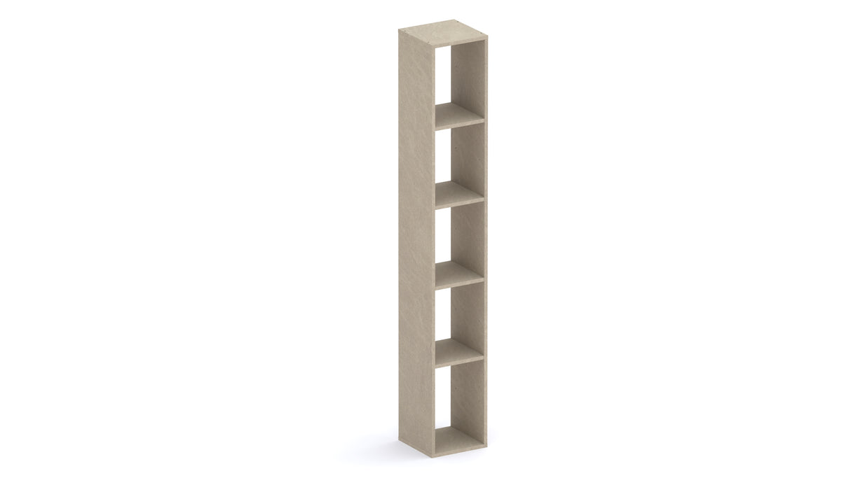 Combo 28cm Tall Narrow Bookcase - Stone COM-45-03 - FurniComp