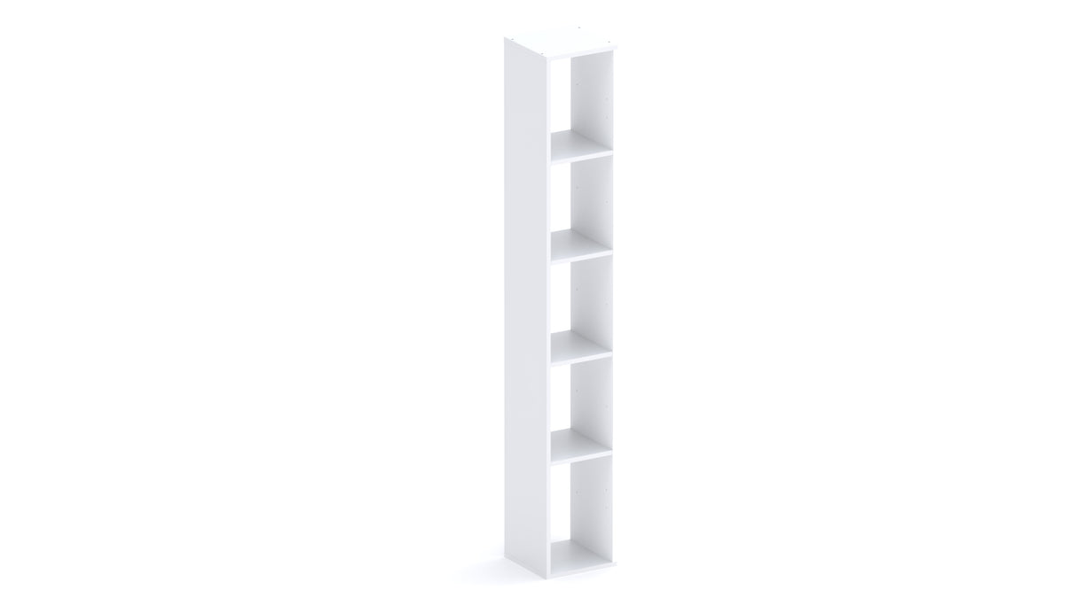 Combo 28cm Tall Narrow Bookcase - White Gloss COM-45-01 - FurniComp