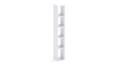 Combo 28cm Tall Narrow Bookcase - White Gloss COM-45-01 - FurniComp