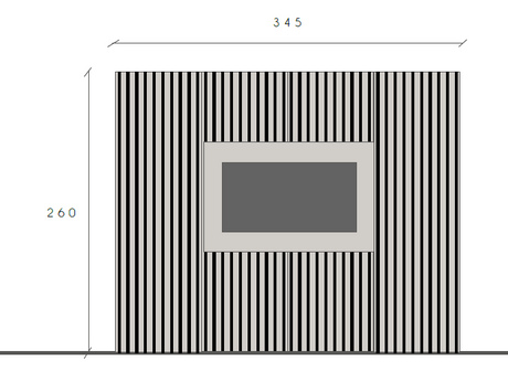 Combo 350cm Slatted Wall Panelling & TV Backboard - Cadiz Oak & Black Marble Effect COM-900303-KMN - FurniComp