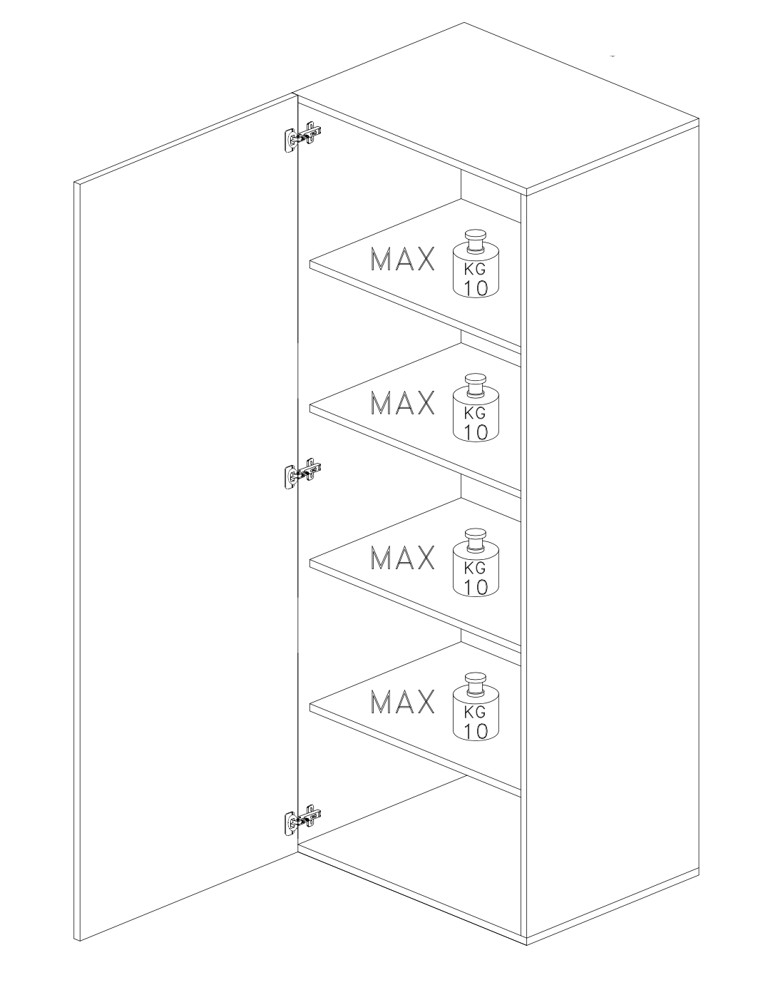 Combo 54cm Tall Multipurpose Framed Storage Cupboard with Shelves- Mercure Oak COM-14T-01 - FurniComp