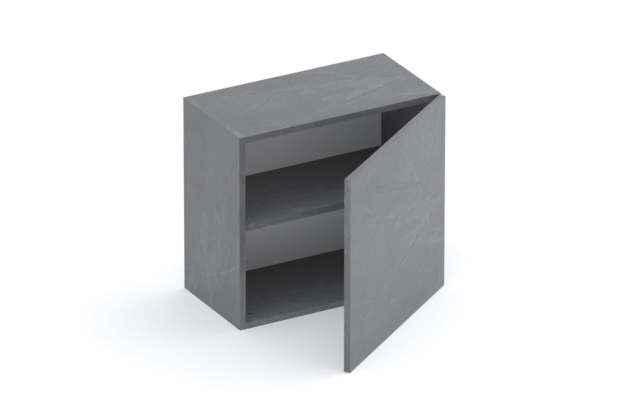 Combo 55cm Floating Wall Cube With Door - Lead Grey COM-81-08 - FurniComp