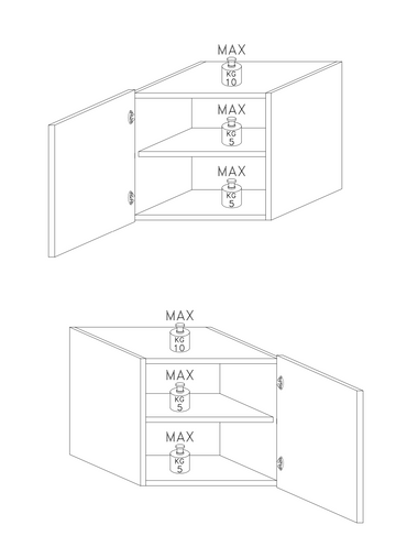 Combo 55cm Floating Wall Cube With Door - White Gloss COM-81-01 - FurniComp