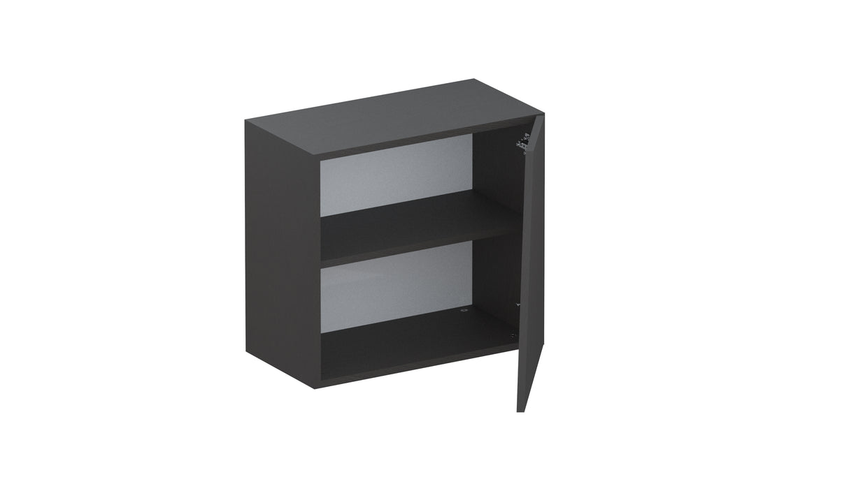 Combo 55cm Floating Wall Cube With Shaped Door - Black Lava COM-18-06 - FurniComp