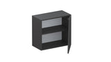 Combo 55cm Floating Wall Cube With Shaped Door - Black Lava COM-18-06 - FurniComp