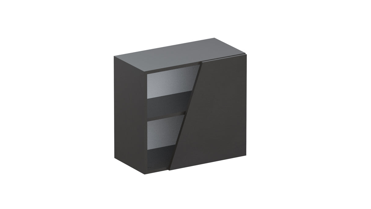Combo 55cm Floating Wall Cube With Shaped Door - Black Lava COM-18-06 - FurniComp