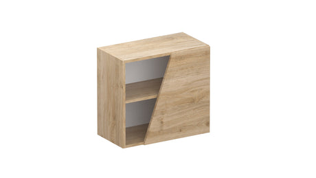 Combo 55cm Floating Wall Cube With Shaped Door - Cadiz Oak COM-18-09 - FurniComp