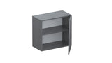 Combo 55cm Floating Wall Cube With Shaped Door - Lead Grey COM-18-08 - FurniComp