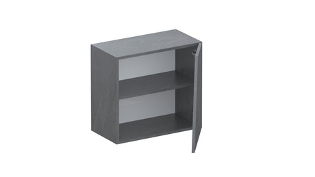 Combo 55cm Floating Wall Cube With Shaped Door - Lead Grey COM-18-08 - FurniComp