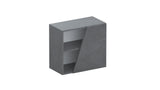 Combo 55cm Floating Wall Cube With Shaped Door - Lead Grey COM-18-08 - FurniComp