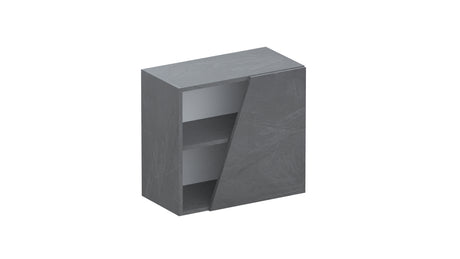 Combo 55cm Floating Wall Cube With Shaped Door - Lead Grey COM-18-08 - FurniComp